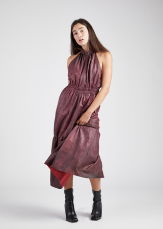 Distressed Leather Dress