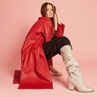 Red Stretch Leather Duster