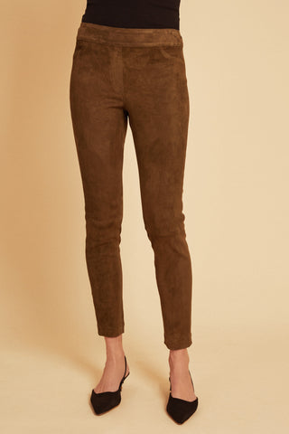 Olive Stretch Suede Leggings